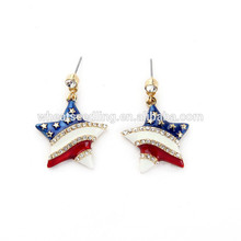 USA flag star stripe colored hoop old model earrings wholesale lot